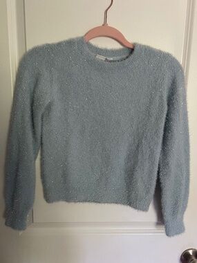 Gap kids light blue with silver glitter sweater